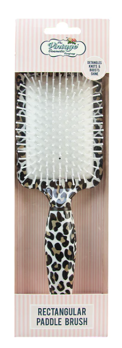 The Vintage Cosmetic Company Leopard Rectangular Paddle Hair Brush