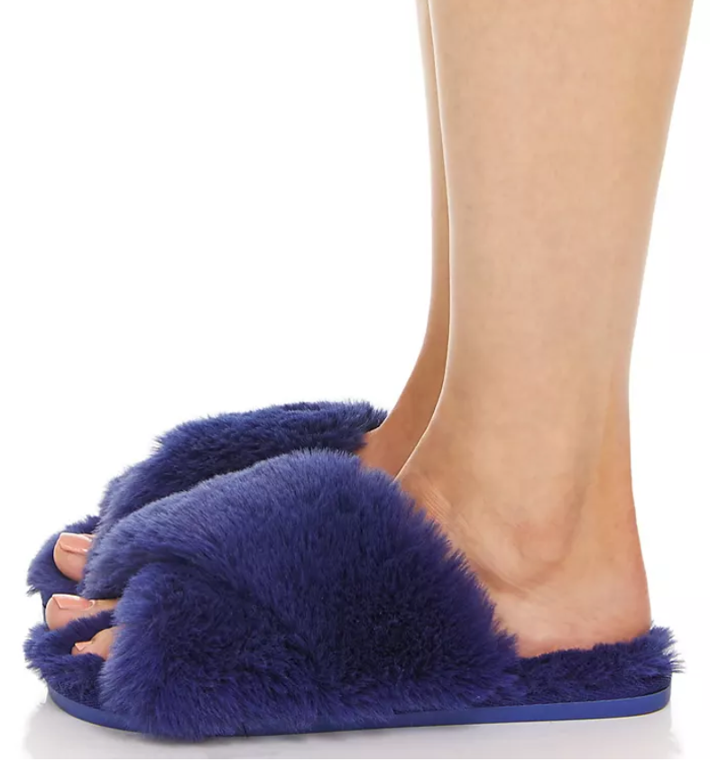 Ladies Criss-Cross Slide Slippers