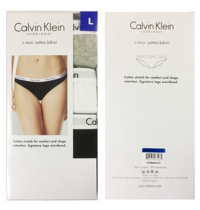 Calvin Klein Women's Thong 3 Pack White Gray Black Underwear M Medium New