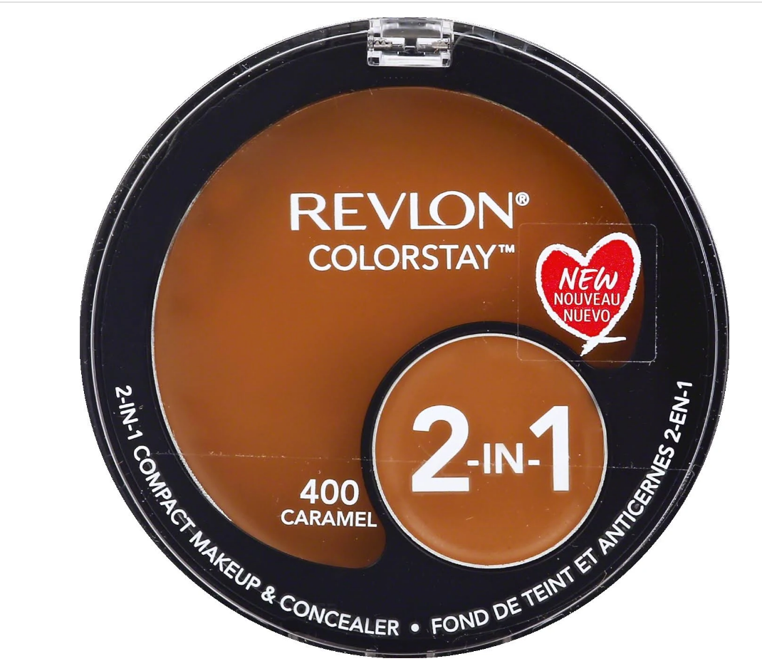 Revlon Colorstay 2-in-1 Compact Makeup & Concealer- Caramel 400 - ADDROS.COM