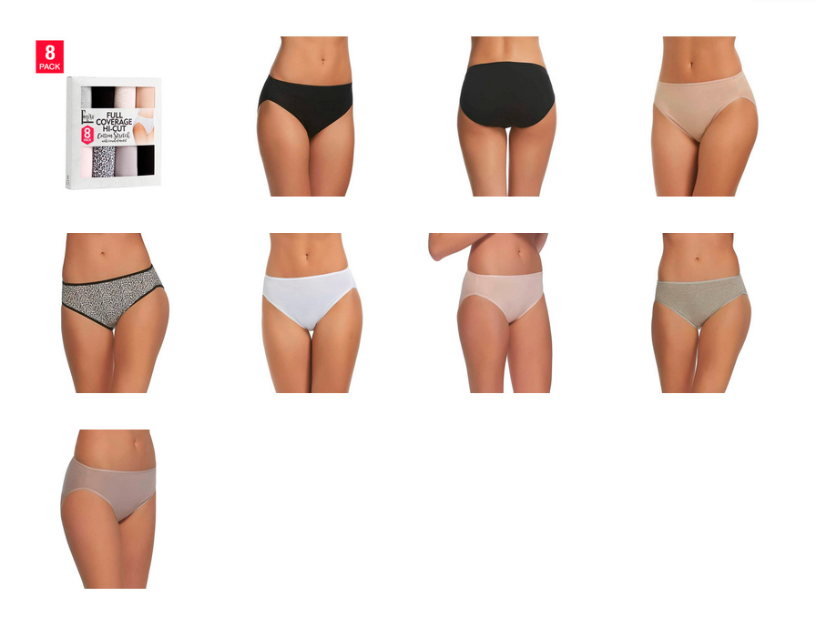 Felina Ladies' Hi-Cut Panty,  X-Large (8-pack) - ADDROS.COM