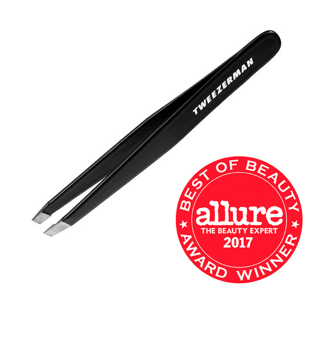 Tweezerman Stainless Steel Slant Tweezer - Black - ADDROS.COM