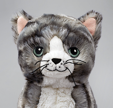 LILLEPLUTT Soft toy, cat gray, white - ADDROS.COM
