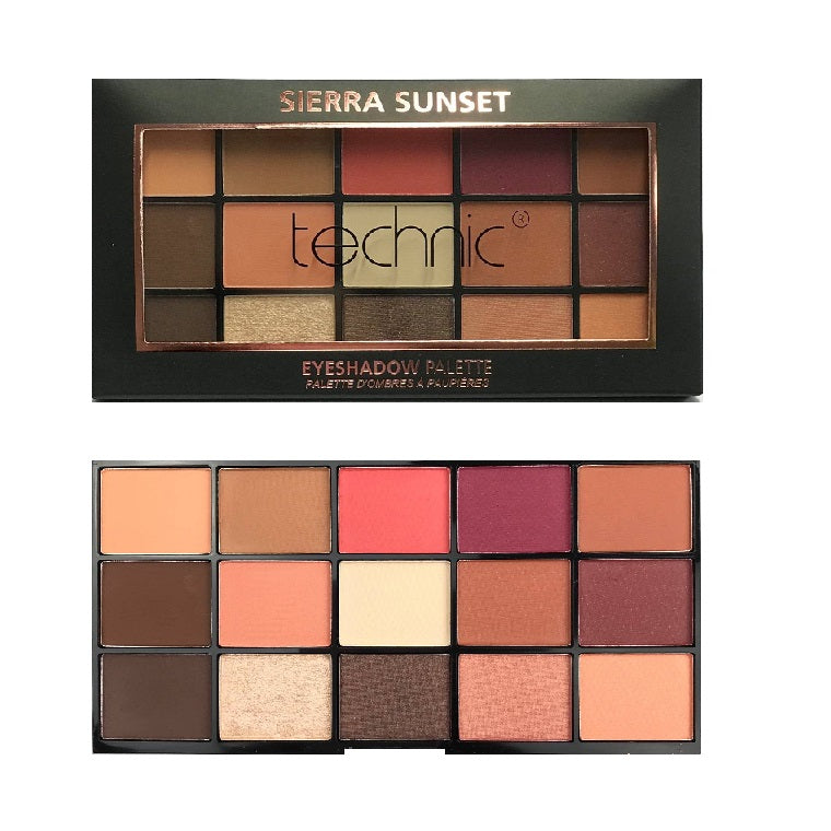 Technic Cosmetics 15 Colours Eyeshadow Palette, Sierra Sunset - ADDROS.COM