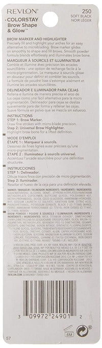 REVLON ColorStay Brow Shape and Glow, 250 Soft Black