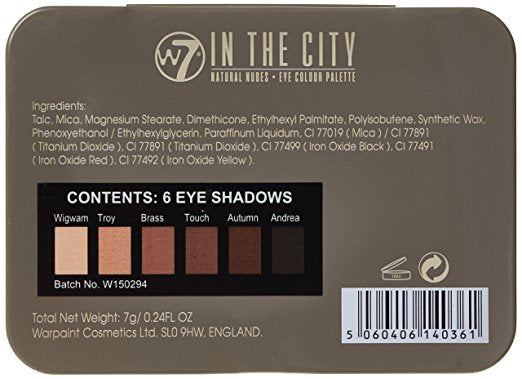 W7 COSMETICS In The City Natural Nudes Eye Shadow Palette - 0.24 oz / 7g - ADDROS.COM