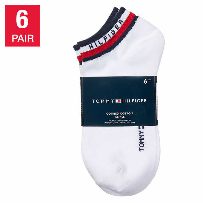 Tommy Hilfiger Ladies' Ankle Sock, White (6-Pair)