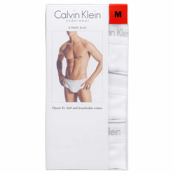 Calvin Klein Men's Classic Briefs, X-Large - White (3 Pack) - ADDROS.COM