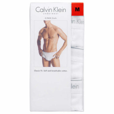 Calvin Klein Men's Classic Briefs, Large - White (3 Pack) - ADDROS.COM