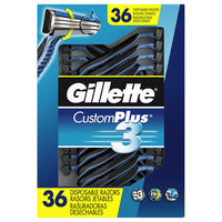 Gillette Custom Plus3 Disposable Razors Blades, 36-count - ADDROS.COM