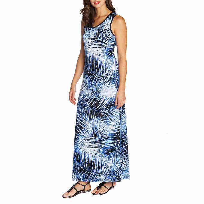 Mario Serrani Ladies' Maxi Dress, Blue Palm Print - ADDROS.COM