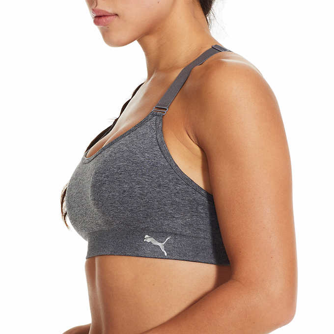 Puma Women s Performance Seamless Sports Bra 2 Pack XL Black Grey