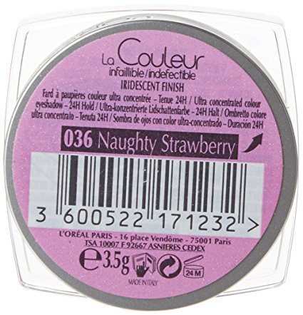 L'OREAL Paris Color Infallible Eyeshadow, Naughty Strawberry 036 - ADDROS.COM