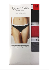 Calvin Klein Ladies' Cotton Bikini Brief Panties Underwear (3 Pack) - ADDROS.COM