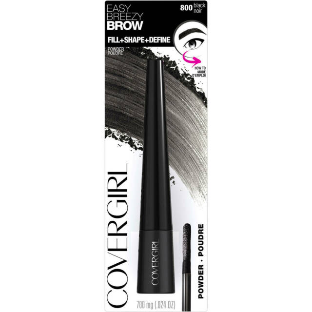 CoverGirl Easy Breezy Brow Fill Plus Shape Define Eyebrow Powder, 800 Black - ADDROS.COM