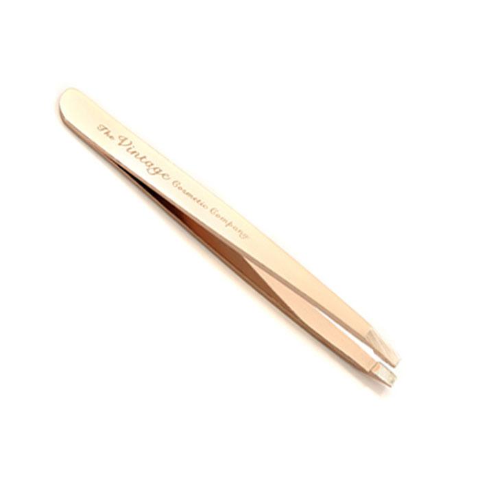 The Vintage Cosmetic Company Slanted Tweezer, Rose Gold - ADDROS.COM